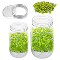 VitaKeim Sprouting Jar Set | Stainless Steel Strainer Lid | For Fresh Sprouts at Home | 16oz & 32oz