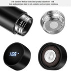 Stainless steel thermos with digital display