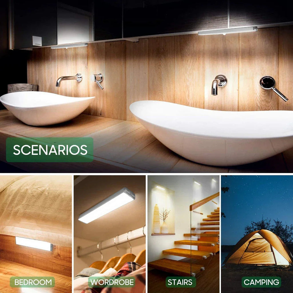 Wireless LED Motion Sensor Night Light for Kitchen, Bedroom, Closet, Stairway, and Cabinet Lighting