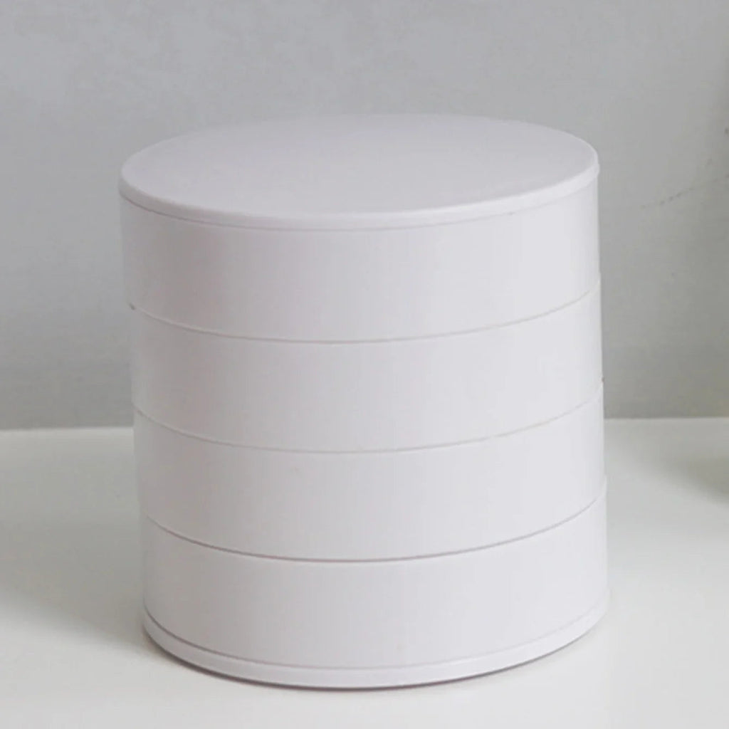 Velvira Jewelry Box Rotatable | 5 Levels with Lid | Dustproof & Compact | For Jewelry, Hair Accessories & Makeup