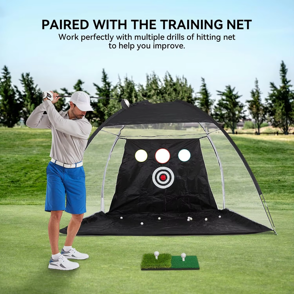 Portable Golf Hitting Mat with Tee Hole for Backyard, Garage, and Indoor Practice