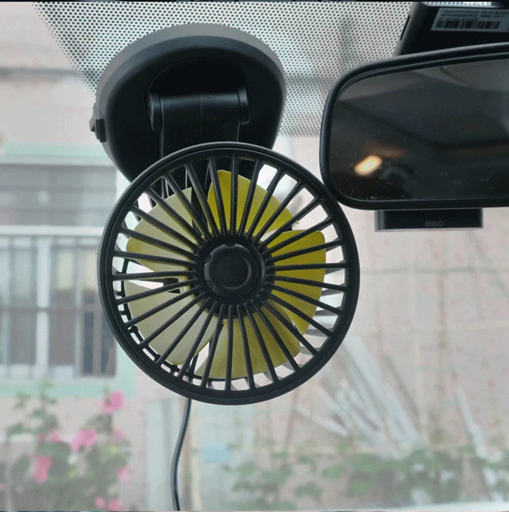 Ventoro Auto Fan 12V/24V/5V | USB or Cigarette Lighter | Rotatable & Compact | For Car, Truck, SUV, Motorhome & Office