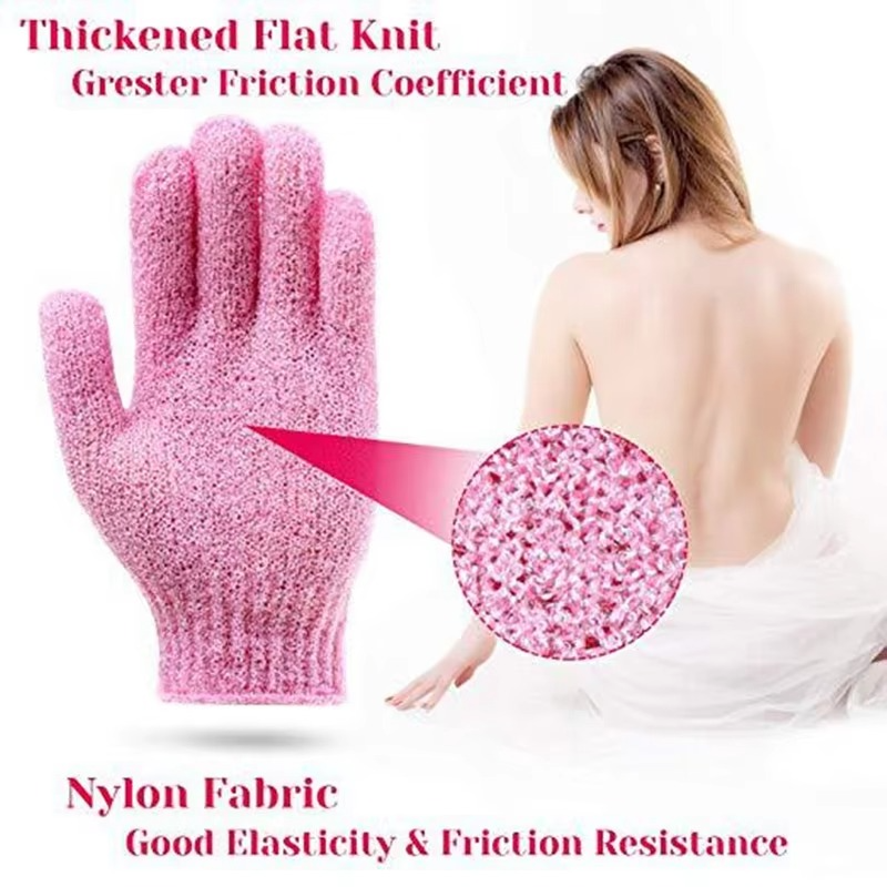 Reversible Exfoliating Shower Gloves, Body Scrub and Cleansing Gloves for Smooth Skin