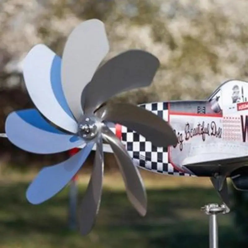 Wind Spinner AeroTwist | Airplane Garden Windmill made of Stainless Steel | Weatherproof & rotating in the wind | For Garden, Terrace & Balcony