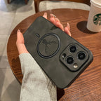 Luxury Deer Leather Apple iPhone Case | Magnetic Phone Case, Wireless Case, MagSafe, Wireless Charging, Protective Case, Cover for iPhone 15, 14, 13 Pro Max Plus