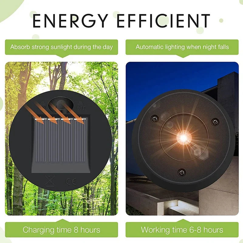 Solaverna 6-piece set solar replacement lids for garden lanterns | Ø 7 cm | LED lights with solar panel | Waterproof & Automatic