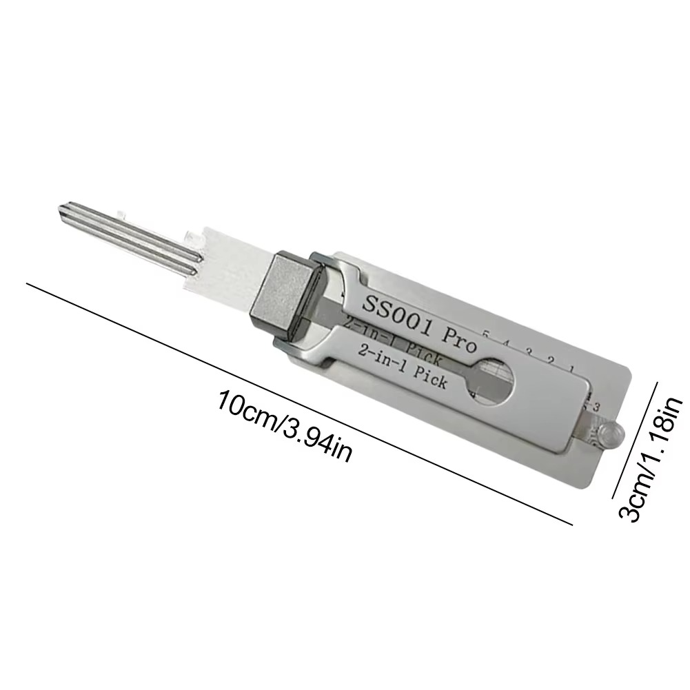 Stainless Steel Key Decoder – 2-in-1 Lock Decoding & Picking Tool for Locksmiths