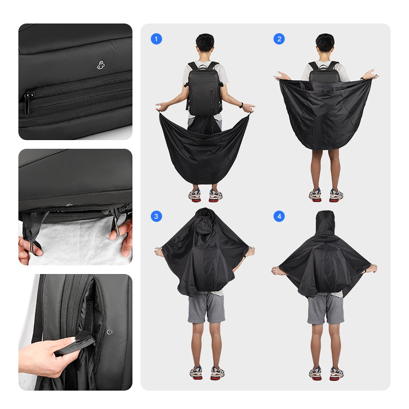 Multilayer Hiking Protector Raincoat Backpack