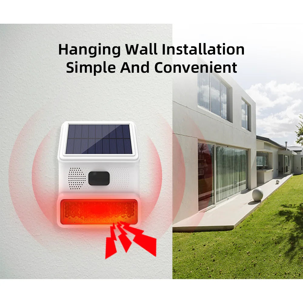 Solar-External Siren Securon 433S | 433 MHz Wireless Alarm Module with Light & Sound | For GSM/WiFi Alarm Systems | Solar Powered & Weatherproof