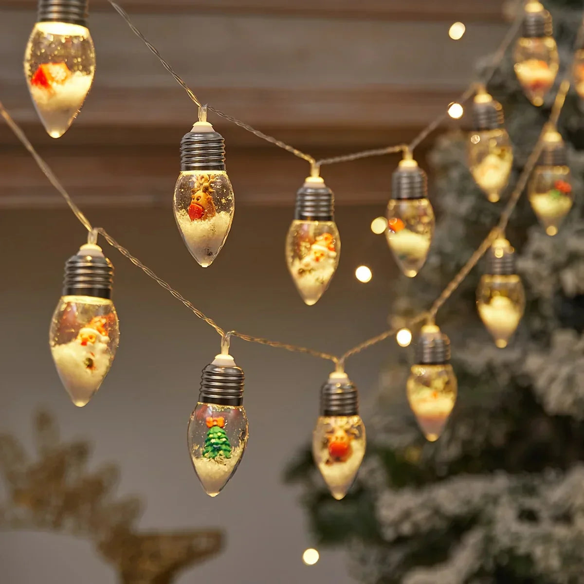 LED snowball string lights | 10 warm white balls | Christmas & New Year decoration
