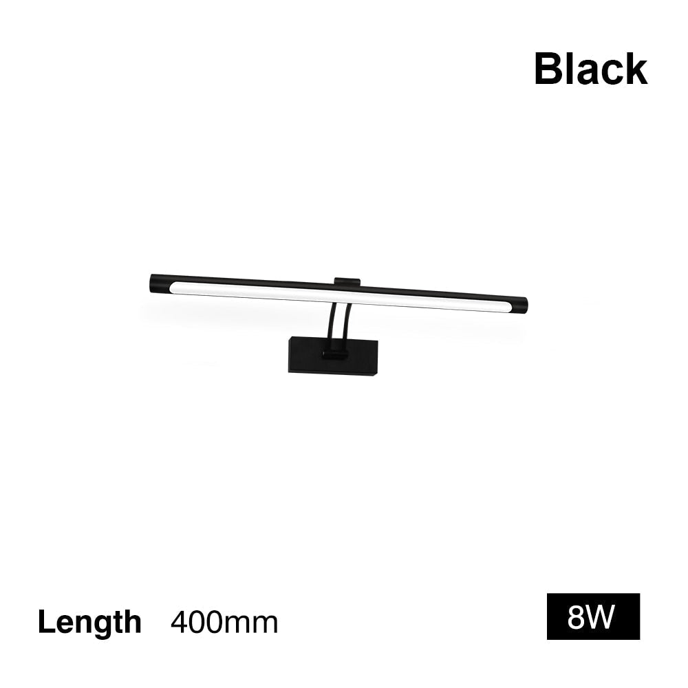 80-100cm LED wall lamp - Modern black/silver wall light for the bathroom, internally mounted picture light