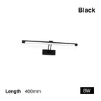 80-100cm LED wall lamp - Modern black/silver wall light for the bathroom, internally mounted picture light