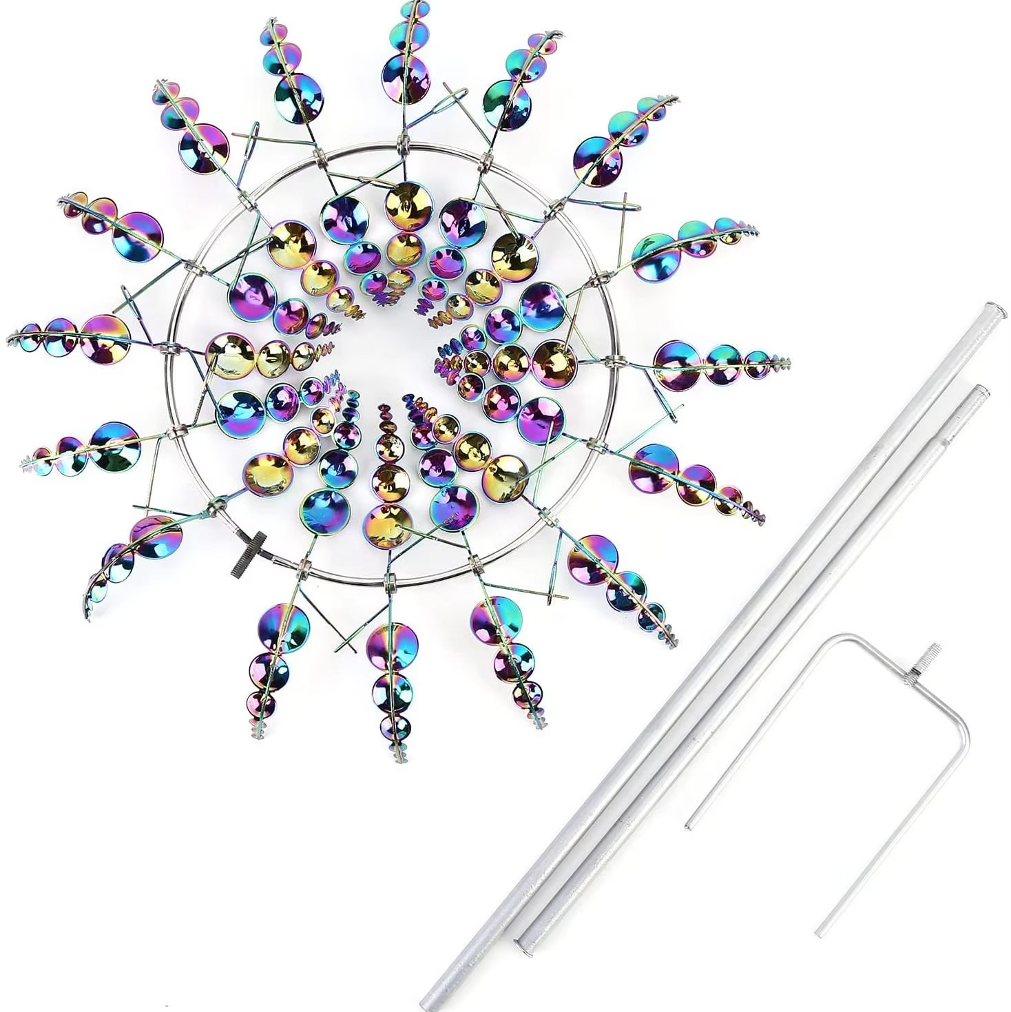 Enchanting Solar-Powered 3D Kinetic Wind Sculpture for Gardens