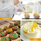 BakeDeko Piping Nozzle Set | Reusable Silicone Piping Bags with Stainless Steel Nozzles | For Cakes, Cupcakes & Pastries