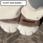 Miuvela | Cat Paw Slippers Women | Fluffy & Warm | Non-slip & Comfortable | Funny Cat Slippers for Home & Garden