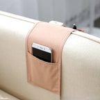Restivo Bed Organizer made of cotton linen | Hanging storage with pockets | For remote controls, books & accessories – approx. 30×20×10 cm