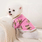 Dog cardigan made of knit warm and striped
