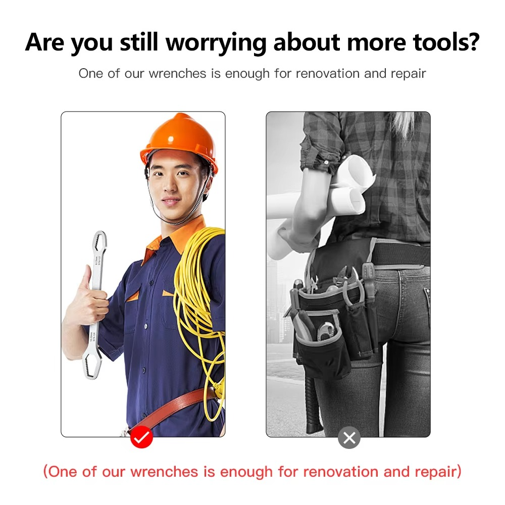 Self-Tightening Adjustable Dual-Head Torx Wrench
