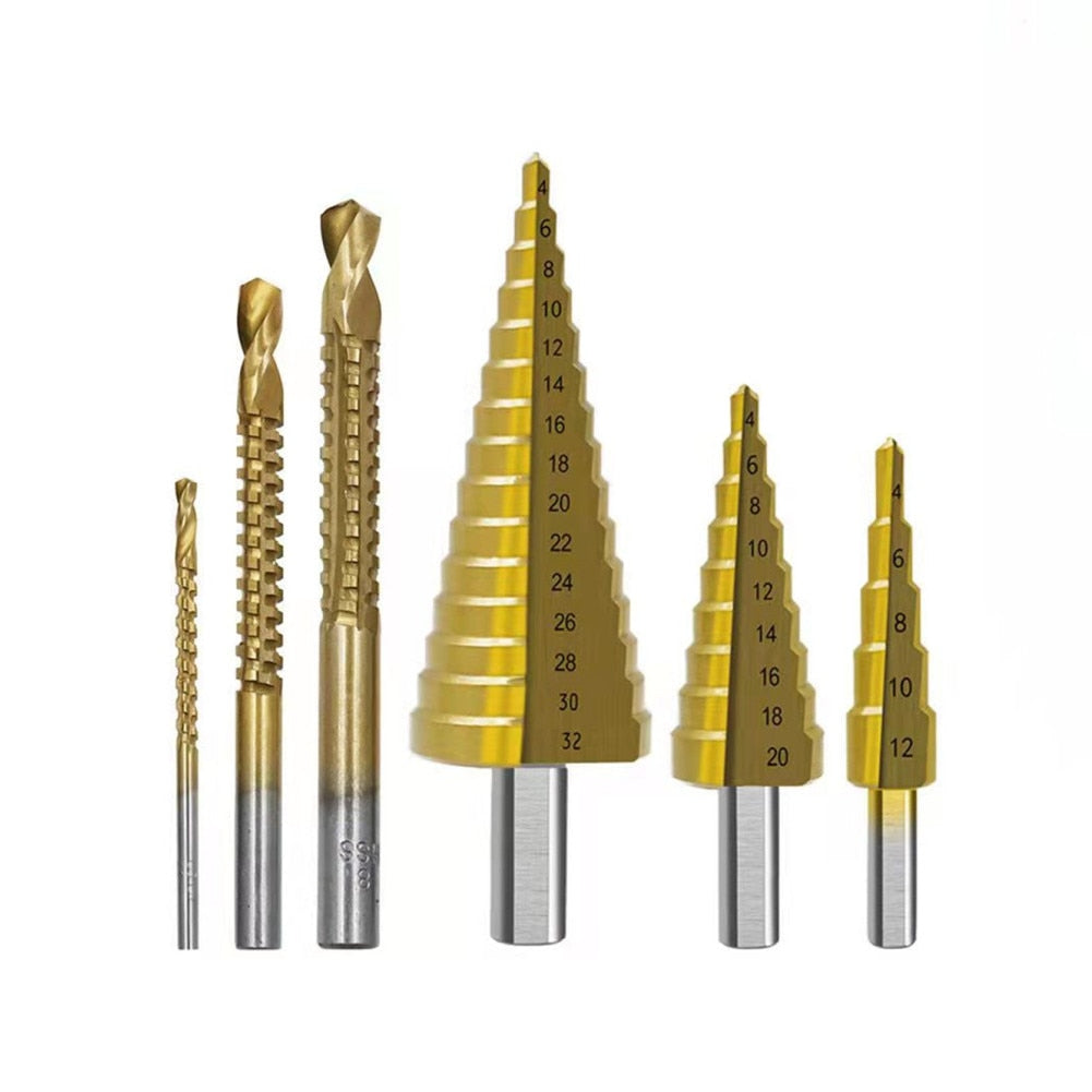 6-piece Titanium Drill Bit Set | For precise drilling through metal, wood, and other materials