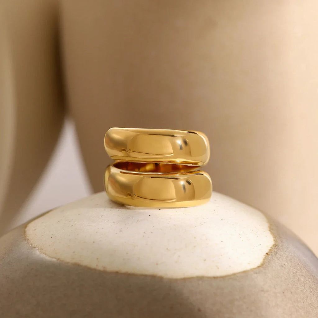 18k Modern Wrap Around Flat Ring