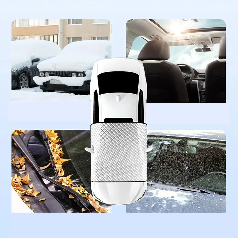 Magnetic Car Windshield Cover FrostGuard Max | Winter Ice Protection & Summer UV Protection | Waterproof & Easy to Attach