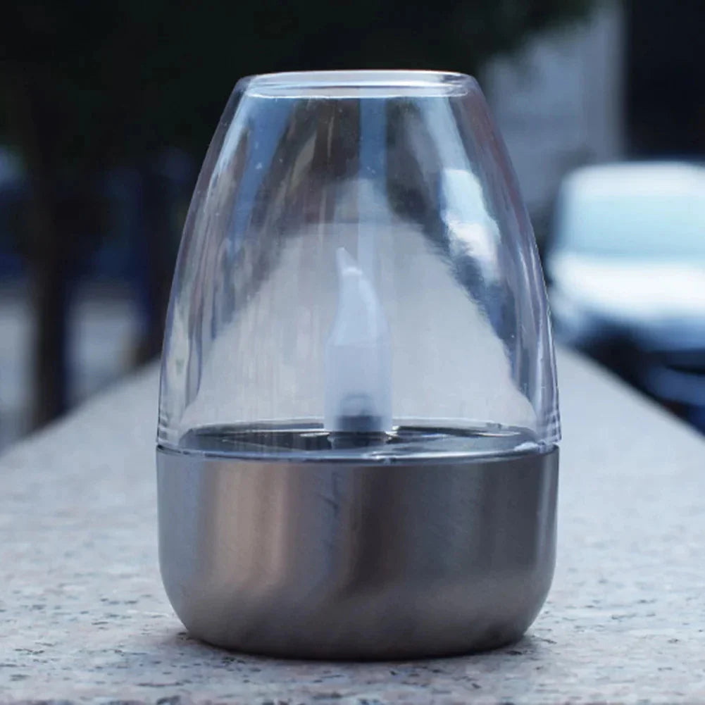 SolarFlair Stainless Steel Solar Candle Light | Warm White LED Light | For Garden, Terrace & Balcony