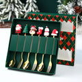GoldParty Christmas Cutlery Set – Luxury Gold Spoon and Fork with Santa Claus Design