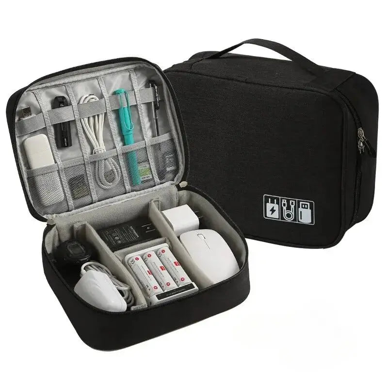 ORGAZIP Tech Organizer | Large Cable Bag for Travel | Waterproof & Multifunctional | For Power Banks, Cables & Accessories