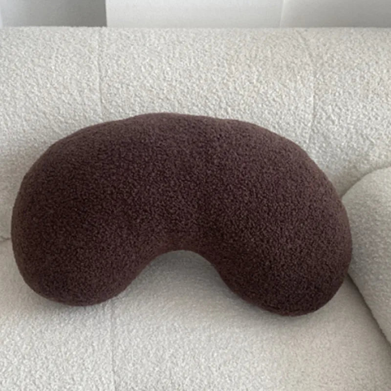 Nordic Bouclé Abstract Cushion – Minimalist Plush Pillow