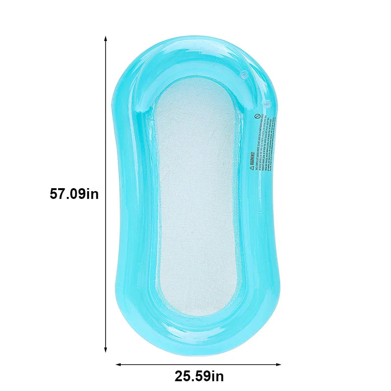 AquaLiva Inflatable Swimming Lounger Rooxin | Ergonomic Pool Air Mattress with Mesh & Armrests | For Pool, Lake & Beach