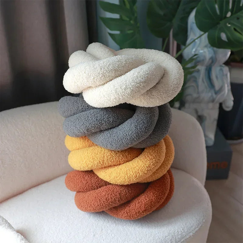 Nordic Cotton Boucle Knot Pillow