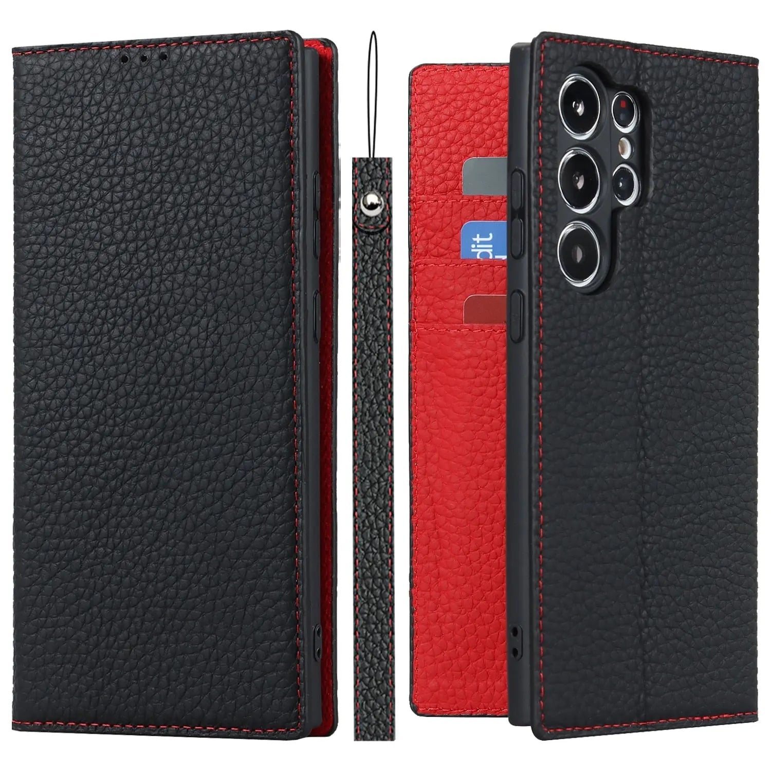 genuine leather wallet case for Samsung Galaxy S23 Ultra