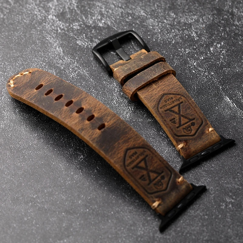 Handcrafted genuine leather cowhide Apple Watch band