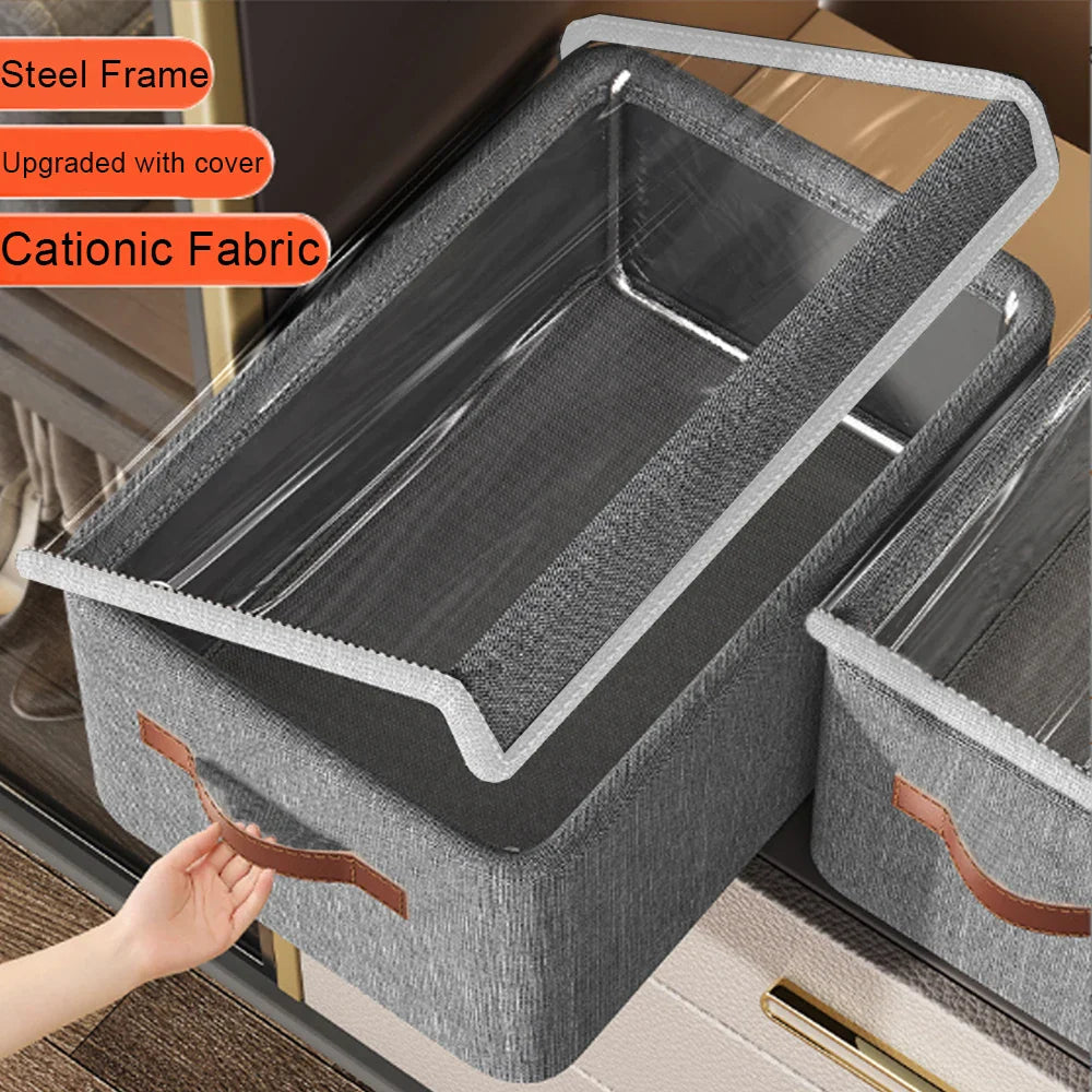 Storage box with lid | Stackable | With handle | 47x28x20 cm