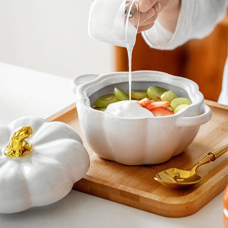 Stylish Ceramic Pumpkin Bowl for Serving Dishes