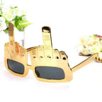 Bold Gold Middle Finger Party Sunglasses