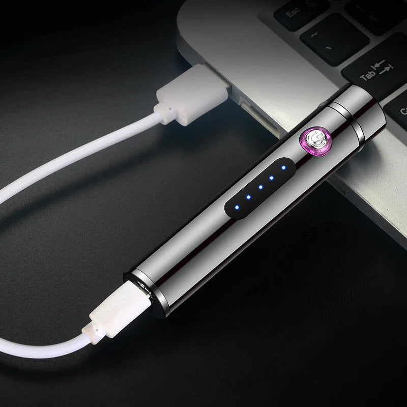 Voltrino Cylinder USB lighter | Double arc technology | Rechargeable & windproof | Noble metal casing for men
