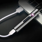 Voltrino Cylinder USB lighter | Double arc technology | Rechargeable & windproof | Noble metal casing for men