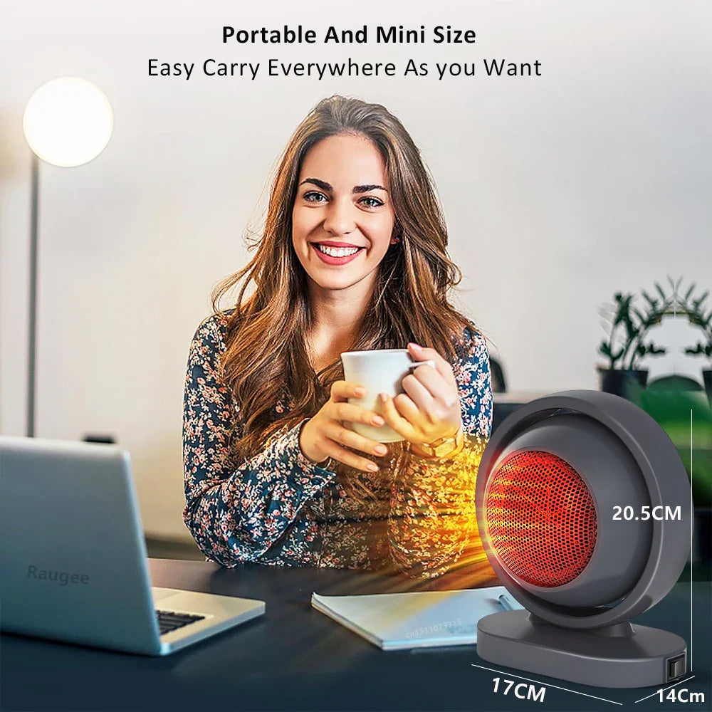 HotAir Mini PTC Heater | 380W | Overheat Protection & Constant Temperature | Portable with EU Plug