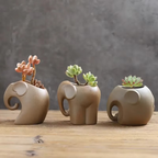 Handcrafted Animal Ceramic Succulent Pots, Small Breathable Desktop Planters