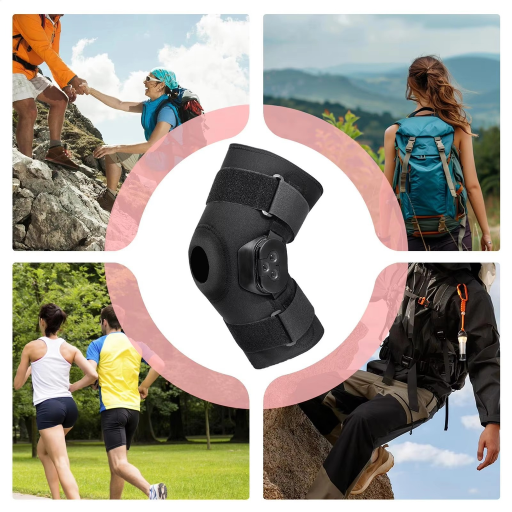 Hinged Knee Brace Adjustable Sports Knee Support for Comfortable Compression and Stabilizing Support