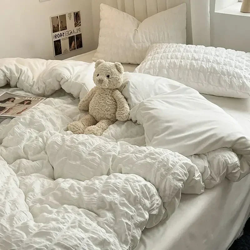 ChicParis | Seersucker Bedding Set – Lightweight, Soft & Elegant French-Style Duvet Cover Set