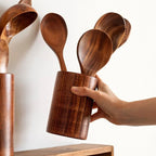 EcoWood – Luxurious cookware set made of wood with storage bucket