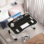 Portable Folding Laptop Table with USB Light, Fan, and Cup Holder - 15.75" x 23.62"