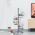 Elegant spiral-shaped plant stand for balcony and garden arrangements