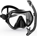 AquaVision Snorkel Mask Set for Adults | Anti-Fog & Impact Resistant | Silicone Edge & Dry Snorkel | 180° Field of View