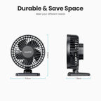 BreezePro Lunara | USB Mini Fan | 3 Speed Levels | Compact & Quiet | For Home & Travel