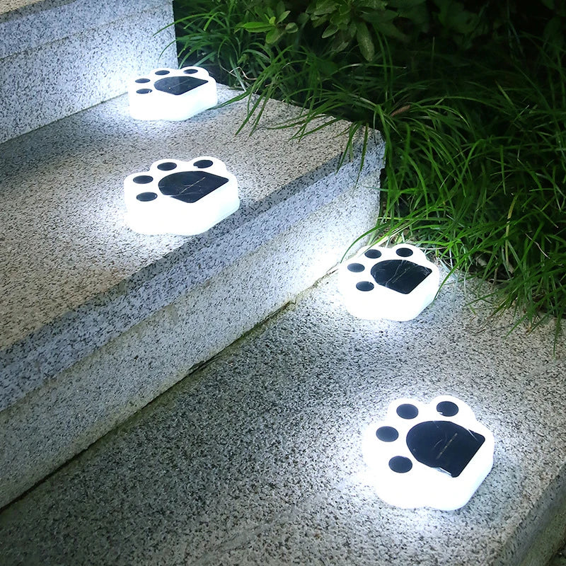 Solar LED Paw Lights for Garden and Path - Cute Solar Decorative Lights for Path Lighting, Ideal for Pet Lovers and Outdoor Decor