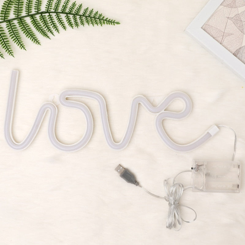 Love Neon Letters | Create a romantic scene