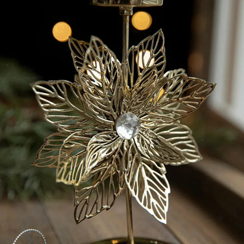 Iron Christmas Candlestick Holders